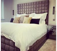 Stratus Interiors Hampshire Tall Cubed Design Bed Frame Large Cubed Sides - Add Professional Assembly & Delivery- King - No Storage Type