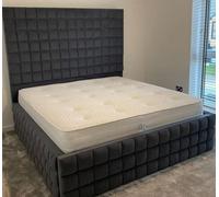 Stratus Interiors Hampshire Tall Cubed Design Bed Frame Large Cubed Sides - Doorstep Delivery Only No Assembly - Single - No Storage Type