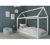 Stratus Interiors Hickory House Bed Kids Wooden House Style Canopy Single Bed - White - Doorstep Delivery Only No Assembly
