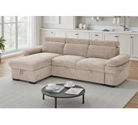 Stratus Interiors Hudson Universal L shape Sofa Bed with Storage - Beige Stratus Interiors Beige