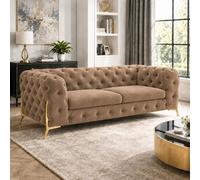 Stratus Interiors Italian Chesterfield Sofa Plush Velvet UK Manufactured in Green | Size: 2 Seater Stratus Interiors Green 2 Seater
