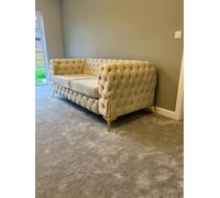 Stratus Interiors Italian Chesterfield Upholstered Velvet Fullback Sofa - 1 Seater