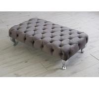 Stratus Interiors Italian Velvet Chesterfield Sofa Foot Stool Hand Upholstered