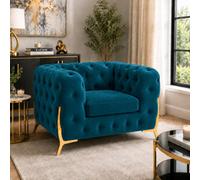 Stratus Interiors Italian Velvet Chesterfield Sofa Hand Upholstered - 1 Seater