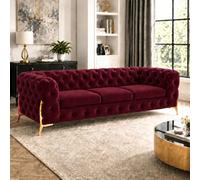 Stratus Interiors Italian Velvet Chesterfield Sofa Hand Upholstered - 3 Seater