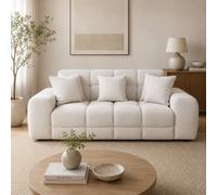 Stratus Interiors Jacob Bubble Cloud Sofa Set - Black Plush Comfy Sofa, Modern Living Room Furniture - 3 Seater Sofa Set - Cream