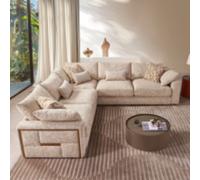Stratus Interiors Jupiter Large Corner Sofa Bronze Accent in Beige Stratus Interiors Beige