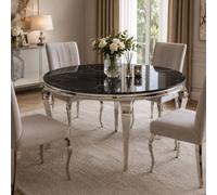 Stratus Interiors Louis Marble Top Dining Table with Architectural Metal Base in Black | Size: 200 cm x 100 cm Stratus Interiors Black 200 cm x 100 cm