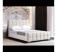 Stratus Interiors Malta Cubed Upholstered Bed Frame Plush Velvet - Add Professional Assembly & Delivery- Super King - Gas Lift Ottoman Storage Type