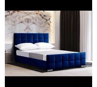 Stratus Interiors Malta Cubed Upholstered Bed Frame Plush Velvet - Doorstep Delivery Only No Assembly - Single - Gas Lift Ottoman Storage Type