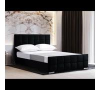 Stratus Interiors Malta Cubed Upholstered Bed Frame Plush Velvet - Doorstep Delivery Only No Assembly - Double - No Storage Type