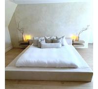 Stratus Interiors Manhattan Plain Platform Bed - Low Headboard Modern Minimalist Bed Frame - Non Storage - Double