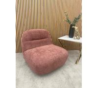 Stratus Interiors Miami Boucle Swivel Accent Chair - Blush Orange