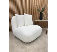 Stratus Interiors Miami Boucle Swivel Accent Chair - White