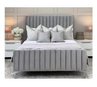 Stratus Interiors Milano Modern Tubed Line Upholstered Bed Frame - Metal Gaslift