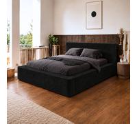 Stratus Interiors Mini Ambassador Platform Bed Short Headboard- Gas Lift Storage - BLACK | Size: Super King Stratus Interiors Black Super King