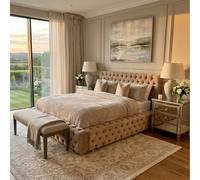 Stratus Interiors Mini Ambassador Short Chunky Headboard Bed Frame - Doorstep Delivery Only No Assembly - Single - Gas Lift Ottoman Storage Type