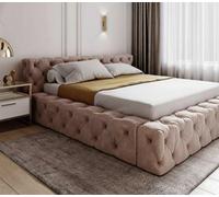 Stratus Interiors Mini Ambassador Short Chunky Headboard Bed Frame - Doorstep Delivery Only No Assembly - King - No Storage Type