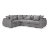 Stratus Interiors Modern Grey Fabric Corner Sofa - Deep Cushioned L-Shaped Sectional