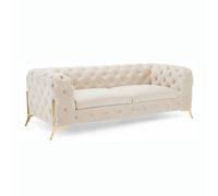 Stratus Interiors Modern Italian Chesterfield Naples Plush Sofa 3 Seater 195Cm
