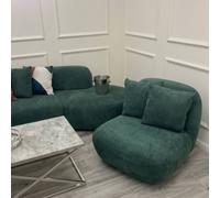 Stratus Interiors Modern Miami Boucle Swivel Lounge Accent Chair in Green | Size: 1 Seater Stratus Interiors Green 1 Seater