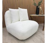 Stratus Interiors Modern Miami Boucle Swivel Lounge Accent Chair in White | Size: 1 Seater Stratus Interiors White 1 Seater