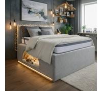Stratus Interiors Modern Upholstered Bed Frame with Built-In Dog Bed in Grey Stratus Interiors Grey