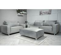 Stratus Interiors Modular Sofa Sloane Chunky Upholstered Velvet Full Back Cushions-3 Seater Plus 2 Seater Set