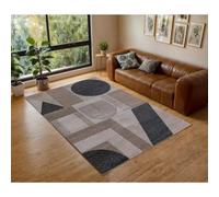 Stratus Interiors Nirvana Large Living Room Rug - Modern Soft Plush Area Carpet in Beige | Size: 100 cm diameter Stratus Interiors Beige 100 cm diameter