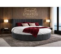 Stratus Interiors Orbis Round Bed - Luxury Statement Bed (5ft & 6ft Diameter) in Grey | Size: Super King Stratus Interiors Grey Super King
