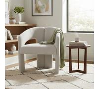 Stratus Interiors Oslo Modern Bouclé Accent Chair - Silver Sculptural Contemporary Armchair