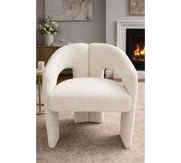 Stratus Interiors Oslo Modern Bouclé Accent Chair - White Sculptural Contemporary Armchair