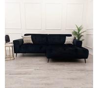 Stratus Interiors Oslo Open Plan L Shape Velvet Cinema Sofa - 2 Piece