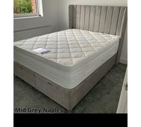 Stratus Interiors Oulton Wing Back Panel Headboard Divan Bed Optional Storage - Add Professional Assembly & Delivery- King - No Storage Type