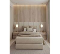 Stratus Interiors Raphael Extra Wide Headboard Bed - Art Deco Luxury With Practical Storage - Single - No Storage Type