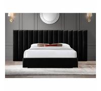 Stratus Interiors Raphael Extra Wide Luxury Upholstered Panel Bed - No Storage - BLACK | Size: Double Stratus Interiors Black Double