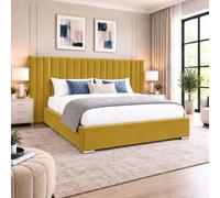 Stratus Interiors Raphael Extra Wide Luxury Upholstered Panel Bed - No Storage - GREEN | Size: Double Stratus Interiors Green Double