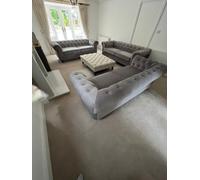 Stratus Interiors Regal Classic Chesterfield Sofa Deep Button Soft Velvet & Wool Fabric - L Shape Corner