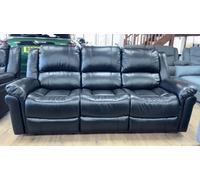 Stratus Interiors Roma Black Air Leather Manual Recliner Sofa - Three Two One Seater Set
