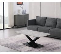 Stratus Interiors Sintered Stone Top Coffee Table White Grey Black - Black Marble