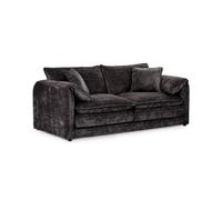 Stratus Interiors Solaya Luxury Chenille Sofa - Durable Stylish - 3 Seater Sofa For Living Room - Black