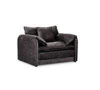 Stratus Interiors Solaya Luxury Chenille Sofa - Durable Stylish - Armchair Sofa For Living Room - Black