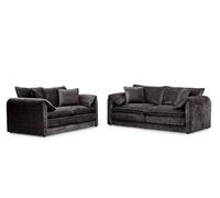 Stratus Interiors Solaya Luxury Chenille Sofa - Durable Stylish - Sofa Set For Living Room - Black