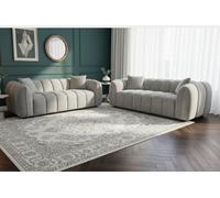 Stratus Interiors Venice Chunky Panel Sofa Plush, Stylish & Durable Living Room Sofa - Beige - 2 Plus 3 Seater Set
