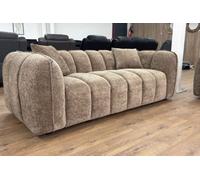Stratus Interiors Venice Chunky Panel Sofa Plush, Stylish & Durable Living Room Sofa - Beige - 2 Seater
