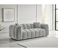 Stratus Interiors Venice Chunky Panel Sofa Plush, Stylish & Durable Living Room Sofa - Silver - 3 Seater