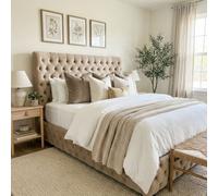 Stratus Interiors Winged Ambassador Chesterfield Bed Frame - Doorstep Delivery Only No Assembly - King - No Storage Type