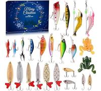 strAumptious Fishing Advent Calendar 2025 Christmas Countdown, 24 Days Christmas Countdown Calendar Fishing Tackle Lures Xmas Gifts for Men Boyfriend Teens Boys Fishermen