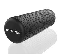 Strauss Yoga Foam Roller | Ideal For Exercise, Muscle Recovery, Physiotherapy, Pain Relief & Myofascial | Deep Tissue Massage Roller 30 Cm, (Black)