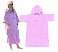 Stravaig Towelling Poncho for Adults and kids (350gsm) - Easy Changing Towelling Robe for Swim, Surf, Wild Swimming, Beach (Pink, S-M)